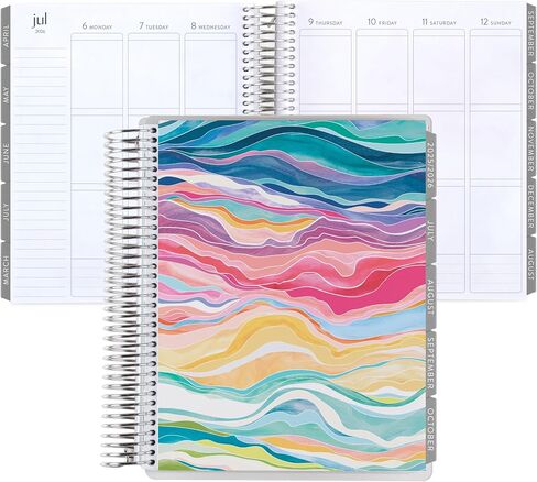 Erin Condren 18-Month Spiral Life Planner (Jul 2025 - Dec 2026), 7"x9" Weekly and Monthly Planner Calendar, 80 Lb. Text Weight Paper, Hexagon Covers, Hexagon Theme, Vertical Layout, Platinum Coil in Saudi Arabia