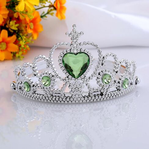 4Pcs Princess Dress Up Accessories, Anna Elsa Dress Up Party Accessories Set for Princess Costume Elsa Tiara Crown Wand Gloves Earring, Gift for Kids Girls Christmas Party Halloween Cosplay in Saudi Arabia