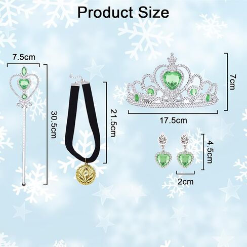 4Pcs Princess Dress Up Accessories, Anna Elsa Dress Up Party Accessories Set for Princess Costume Elsa Tiara Crown Wand Gloves Earring, Gift for Kids Girls Christmas Party Halloween Cosplay in Saudi Arabia