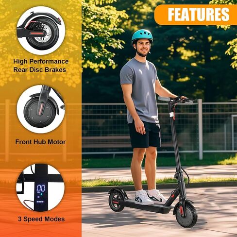 Electric Scooter Adults, Foldable 8.5" Tires E Scooter for Adults, 19 Mph, 350W Motor Fast Cooter, Kick Scooters Max 21 Miles Long Range for Commuting, Heavy Duty E-Scooter with Dual Braking System in Saudi Arabia