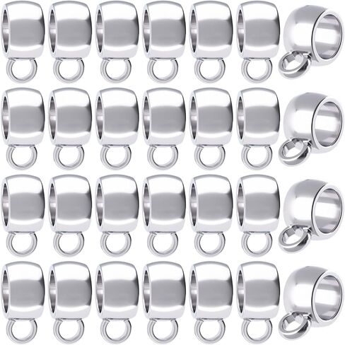 Pagow 100 PCS يربط حبات الكفالة ، موصل قلادة Hypoallergenic ، حامل سحر الأنبوب ، حبات الفاصل DIY لصنع المجوهرات ، سوار ، قرط (الذهب ، فضية) in Kuwait