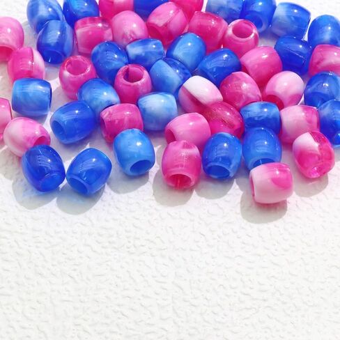 48PCS Hair Beads for Braids Pink Purple Dreadlock Bead Loc Jewelry Accessories Mixed Color Acrylic Pony Bead Hair Decorations Accessories for Women in Kuwait
