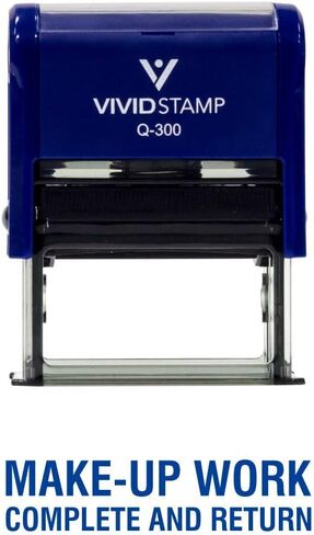 Make-Up Work Complete and Return Teacher Self Inking Rubber Stamp (Red Ink) - X-Large in Saudi Arabia