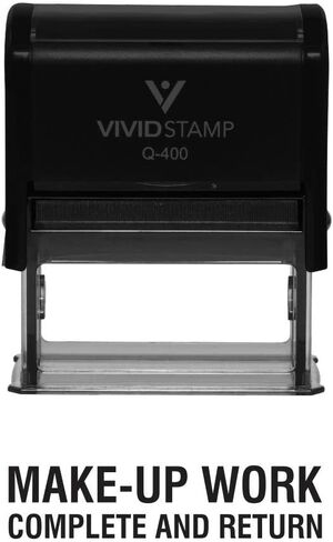 Make-Up Work Complete and Return Teacher Self Inking Rubber Stamp (Red Ink) - X-Large in Saudi Arabia