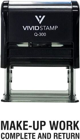 Make-Up Work Complete and Return Teacher Self Inking Rubber Stamp (Red Ink) - X-Large in Saudi Arabia