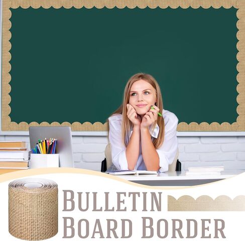 Zonon 65.6 قدم Bast Scalloped Bulletin Board Borders Rolded Scalloped Slofed Trim Decorts for Back to School Classroom Farmhouse Home Home Home in Saudi Arabia