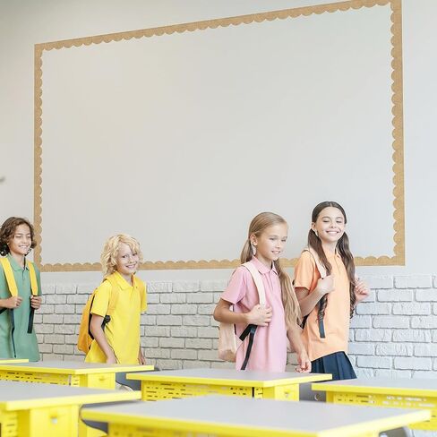 Zonon 65.6 قدم Bast Scalloped Bulletin Board Borders Rolded Scalloped Slofed Trim Decorts for Back to School Classroom Farmhouse Home Home Home in Saudi Arabia