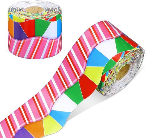69 Feet Candy Scalloped Bulletin Board Border for Classroom Dimensional Look Border for Bulletin Board Classroom Chalkboard Wall Decor Back to School Party Decoration in Saudi Arabia