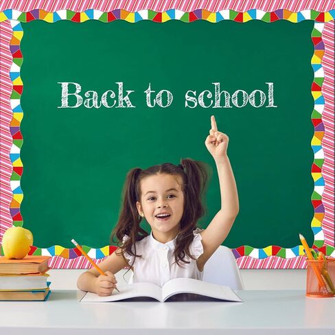 69 Feet Candy Scalloped Bulletin Board Border for Classroom Dimensional Look Border for Bulletin Board Classroom Chalkboard Wall Decor Back to School Party Decoration in Saudi Arabia