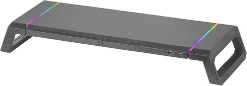MGS-ONE Black, Chroma RGB Monitor Stand, Adjustable Size, Smartphone and Tablet Stand, Front USB 2.0 in Kuwait