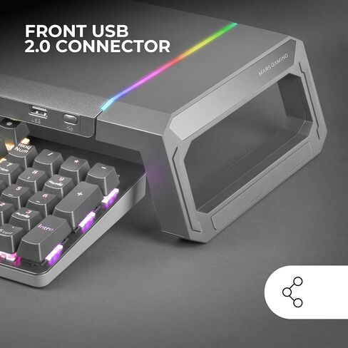 MGS-ONE Black, Chroma RGB Monitor Stand, Adjustable Size, Smartphone and Tablet Stand, Front USB 2.0 in Kuwait