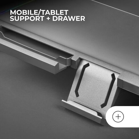 MGS-ONE Black, Chroma RGB Monitor Stand, Adjustable Size, Smartphone and Tablet Stand, Front USB 2.0 in Kuwait