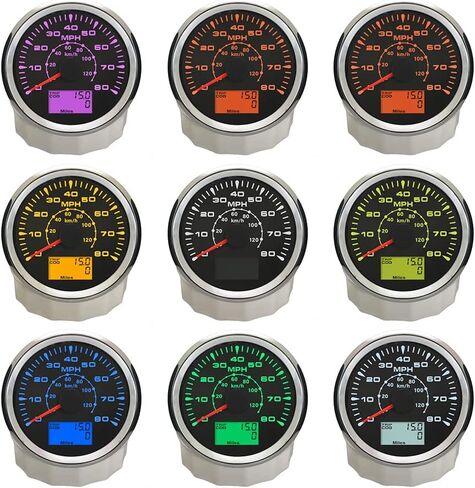 ELING ATV Car Boat GPS Speedometer Velometer 0-35MPH 0-55KM/H Odometer Gauge Kit with ODO Course Tripmeter 85mm 3 3/8" 12V 24V in Kuwait