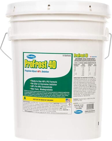 ComStar ProFrost 100, Propylene Glycol Anti-Freeze, Does Not Contain Any Color Or Inhibitor, 100% Ready To Use Formula, 100% Propylene Glycol, Made In USA, 5 Gallon (35-714) in Saudi Arabia