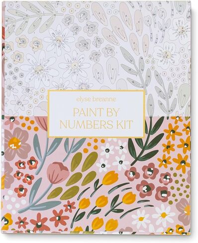 Elyse Breanne Design, Paint by Number Kit on 8x10 Canvas for Adults, Beginners and Experienced, Art Supplies Include 17 Acrylic Paint Pots, 3 Brushes, Metal Hanging Hardware, Waterfall Floral in Kuwait