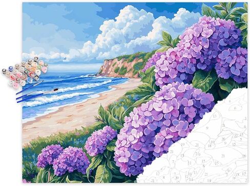 zouewit Pink Roses Paint by Numbers for Adults, Flowers in Glass Vase Paint by Number Kits, Window Landscape Wall Art, Floral Flower DIY Acrylic Painting, Home Wall Decor(16x20inch, No Frame) in Saudi Arabia
