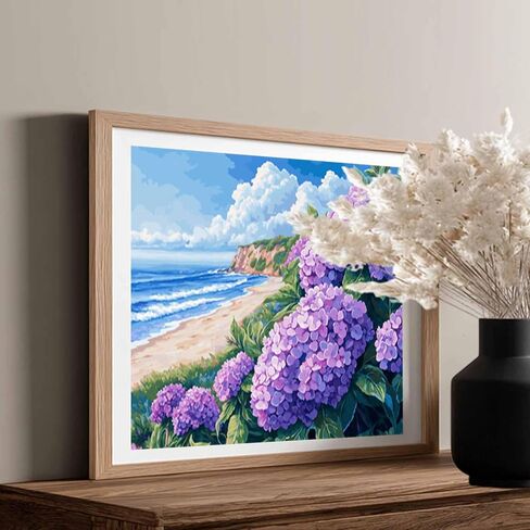 zouewit Pink Roses Paint by Numbers for Adults, Flowers in Glass Vase Paint by Number Kits, Window Landscape Wall Art, Floral Flower DIY Acrylic Painting, Home Wall Decor(16x20inch, No Frame) in Saudi Arabia
