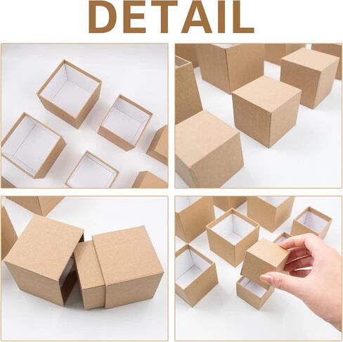 Nesting Gift Boxes Set Prank Gift Boxes Gift Wrap Boxes Surprise Box Small Square Kraft Paper Box Inside Box Gift Set for Christmas Halloween Birthday 10 Cartons No Lids (1.7-3.5 Inch), Brown in Saudi Arabia