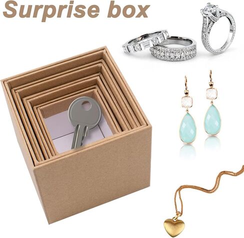 Nesting Gift Boxes Set Prank Gift Boxes Gift Wrap Boxes Surprise Box Small Square Kraft Paper Box Inside Box Gift Set for Christmas Halloween Birthday 10 Cartons No Lids (1.7-3.5 Inch), Brown in Saudi Arabia