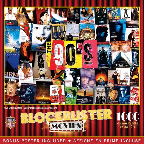 MasterPieces 1000 Piece Jigsaw Puzzle for Adults - 90's Blockbusters - 19.25"x26.75" - Bold Team Colors - Age 14+ in Saudi Arabia