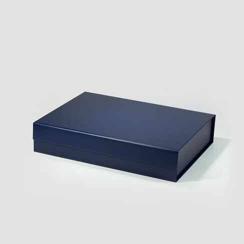 Geoto 13"x10"x2.75" A4 Shallow Size Luxury Rigid Foldable Magnetic Closure Collapsible Gift Packaging Boxes(Navy Blue) in Saudi Arabia