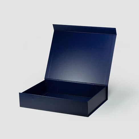 Geoto 13"x10"x2.75" A4 Shallow Size Luxury Rigid Foldable Magnetic Closure Collapsible Gift Packaging Boxes(Navy Blue) in Saudi Arabia