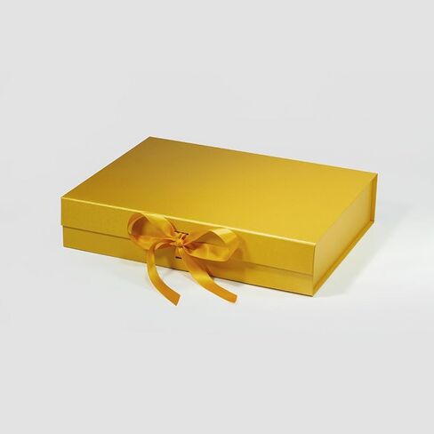 Geoto 13"x10"x2.75" A4 Shallow Size Luxury Rigid Foldable Magnetic Closure Collapsible Gift Packaging Boxes(Navy Blue) in Saudi Arabia