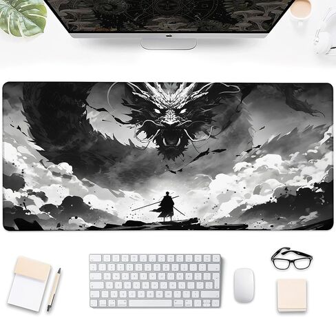 Desk Pad, Abstract Boho Minimalist Line Flowers Large Gaming Mouse Pad,Desk Mat for Keyboard and Mouse with Stitched Edges and Non-Slip Rubber Base for Work Game Office Home 31.5x11.8in in Saudi Arabia