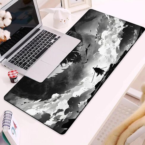 Desk Pad, Abstract Boho Minimalist Line Flowers Large Gaming Mouse Pad,Desk Mat for Keyboard and Mouse with Stitched Edges and Non-Slip Rubber Base for Work Game Office Home 31.5x11.8in in Saudi Arabia