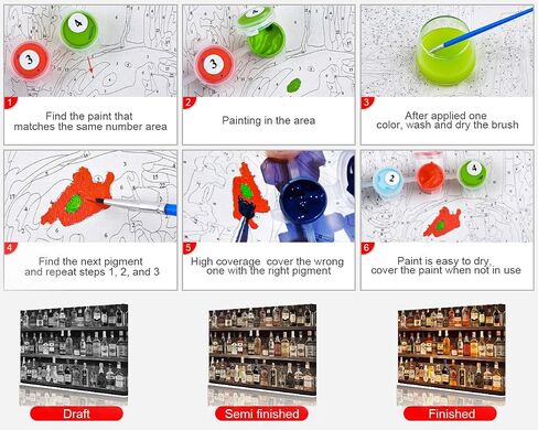 TUMOVO Books Paint by Numbers Kit for Adults, Adult Paint by Number Kits on Canvas Vintage Book, Oil Hand Painting Drawing for Beginner, Acrylic Painting Kits for Gift Home Decor 16"x20"(Frameless) in Saudi Arabia