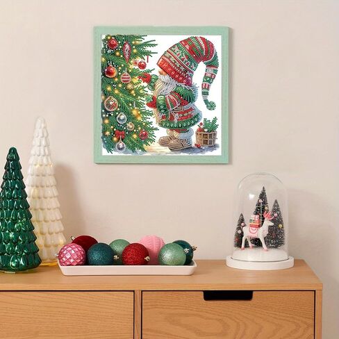 طقم الطلاء الماس Tontut للمبتدئين البالغين ، عيد الميلاد Gnome Old Man 5D Diamond Diy Diy Crystal Rhinestone Crafts for Home Wall Decoration in Kuwait