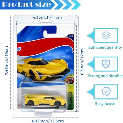 30 Pcs Protector Packs Case Compatible with Hot Wheels Model Car 7.5 x 5 x 2 Inch Clamshell Cases Clear Plastic Display Protective in Saudi Arabia
