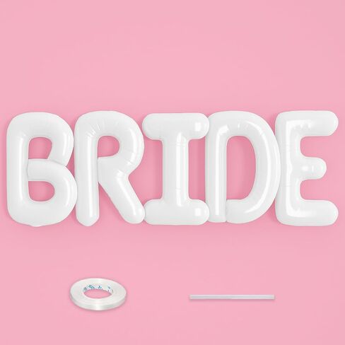 40 inch BRIDE Balloons Bachelorette, White Bride Balloons for Bachelorette Party Decorations, Giant Wedding Foil Balloon Letter Banner for Wedding Engagement Bride To Be Party in Saudi Arabia