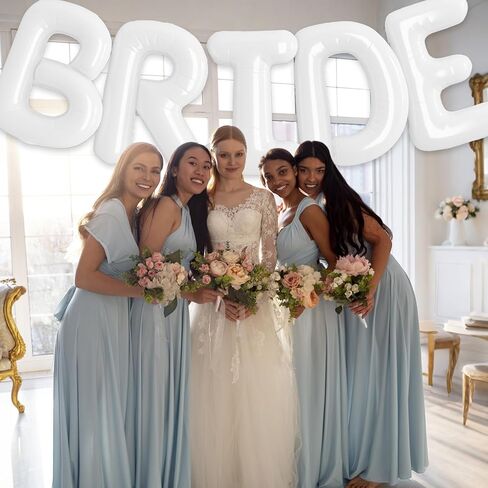 40 inch BRIDE Balloons Bachelorette, White Bride Balloons for Bachelorette Party Decorations, Giant Wedding Foil Balloon Letter Banner for Wedding Engagement Bride To Be Party in Saudi Arabia