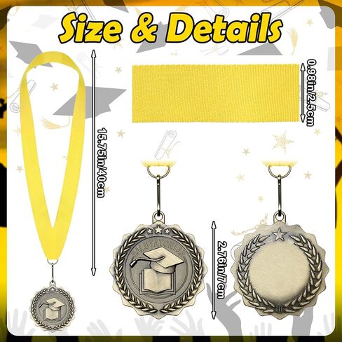 مجموعة 3 قطع من مجموعة سرق التخرج تتضمن 2024 ميدالية التخرج وحبال شرف ذهبية لطلاب التخرج in Kuwait