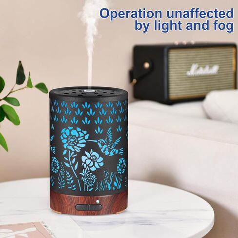 Essential Oil Diffuser- Metal Cool Mist Humidifier-Aromatherapy Diffuser with7 Colors Light, and Auto-Off - for Home and Office（Hummingbird）…… in Saudi Arabia
