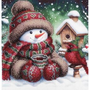 AllAboutEmbroideryUA Bead Embroidery kit Snowman DA-1109 Beaded Cross Stitch Christmas Beadwork Needlework