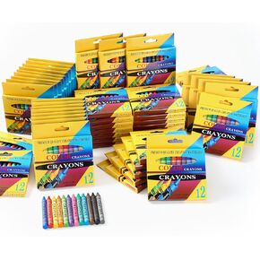 48 Boxes of 12 Colored Crayons School Supplies Wholesale Bright Wax Colored Durable Bulk Crayons Back to School Supplies for Classrooms Teachers Awards Party Favors Birthday Gift for Kids