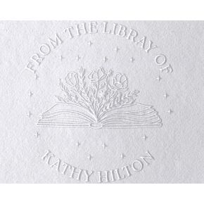 Personalized Book Embosser Library Embosser – from The Library of | Custom Ex Libris Book Embosser | Floral Design | Monogram Embosser |