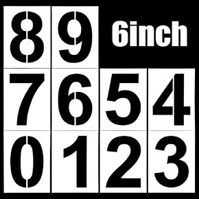 6 Inch Large Number Stencils Set, Plastic 0-9 Address Number Stencil for Spray Painting Reusable House Numbers Stencils for Painting Address On Wall Road Mailbox