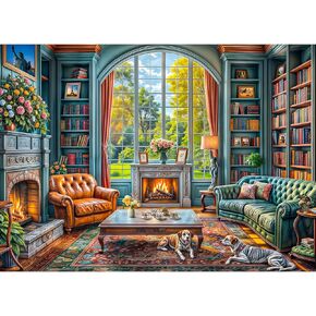 Warm Study Room Puzzles for Adults 1000 Piece, Jigsaw Puzzles for Adults, Adult Challenging Game Toys, Impossible Puzzle, Family Decoration Puzzle