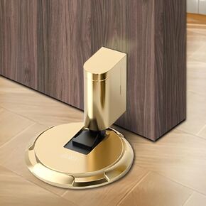 UBVIF No Magnetic Door Stopper, Adjustable, Mechanical Doorstop, Windproof Door Stop for Indoor, No Nails/Screws Needed,Heavy Duty Door Holder,Keep Door Open (1, Matte Brushed Nickel)