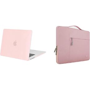 MOSISO Compatible with MacBook Air 15 inch Case 2023 Release A2941 M2 Chip, Protective Plastic Hard Shell Case Cover & Multifunctional Briefcase Sleeve Bag, Chalk Pink&Pink