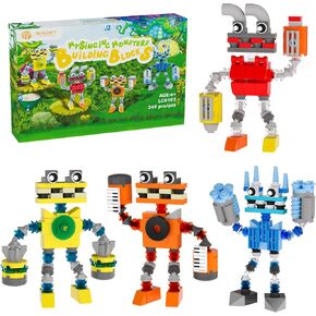 Sing Music Monsters Building Set, 4 in 1 Wubbox/Epic Wubboox/Rare Wubbox/IceLizard Action Figure Toy, Music Game Display & Interactive Collectible, Great Gift for Fans, Boys and Girls 6+, 349 PCS