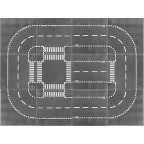 Peohud 12 Pieces Road Base Plates, 10" x 10" Building Blocks Base Plates for Building Bricks Compatible with All Major Brands