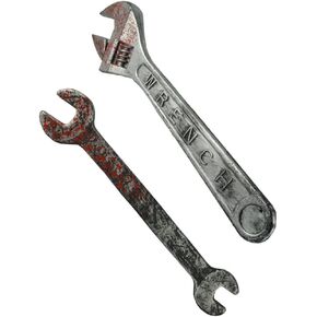 TOYANDONA 2pcs Halloween Plastic Spanner Set, Realistic Halloween Props Fake Wrench Toys for Cosplay Costume Accessories Halloween Haunted Houses Decorations
