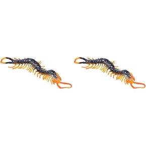 Totority Realistic Centipede Toys 2 Pcs Lifelike Plastic Scolopendra Models for Pranks, Halloween Decor, and Kids Play - 6.69 Inch