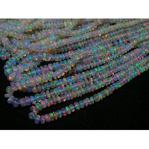 Artist Unknown Ethiopian Opal Beads - Natural Fire Opal Rondelles 2.5-4.5Mm, 16 Inch Strand, Si-1170 for Jewelry Making