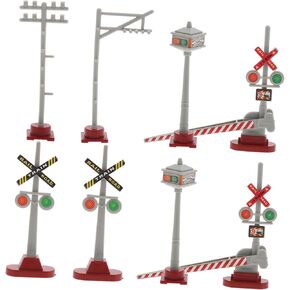 Traffic Signal Light Model for Train Diorama Miniature Railroad Crossing Signs for DIY Sand Table Decorations Dollhouse Miniature Light for Model Train Enthusiasts