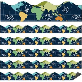 24 Pcs Travel The Map Magnetic Borders for Classroom World Map Whiteboard Magnetic Strips Globe Bulletin Board Borders School Classroom Chalkboard Trim Decoration for School Teacher Decoration